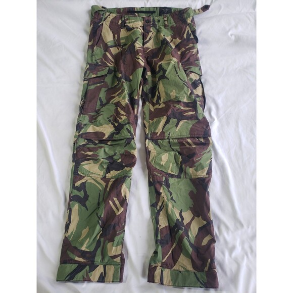 Rag & Bone Carmelo Anthony Double Knee Camo Pants Mens 32x29 Tapered Button Fly - Picture 1 of 16